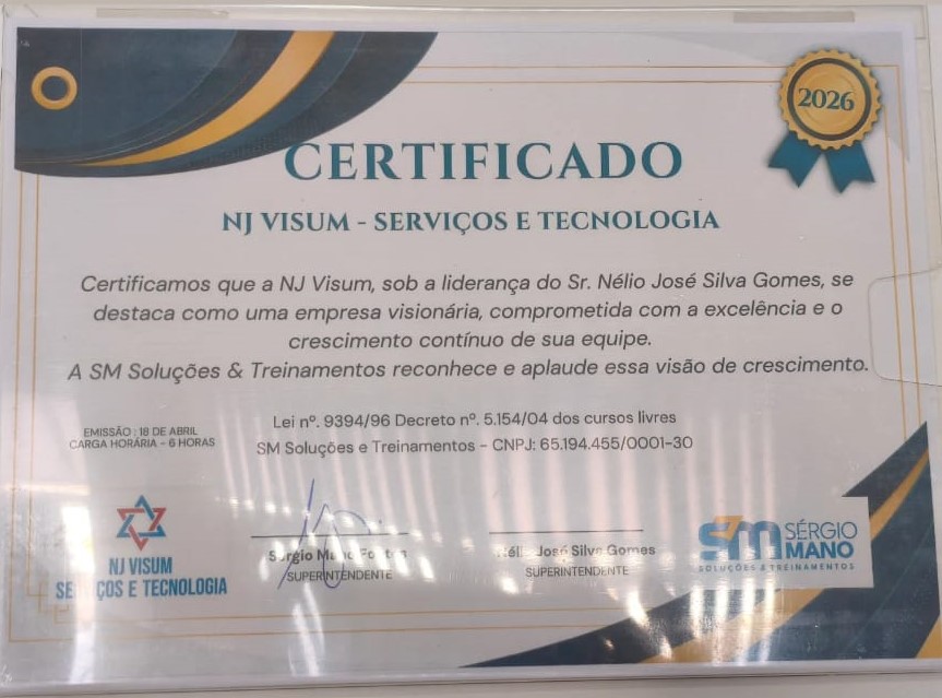 Certificado 2026 do Grupo Visum Serviços e Tecnologia